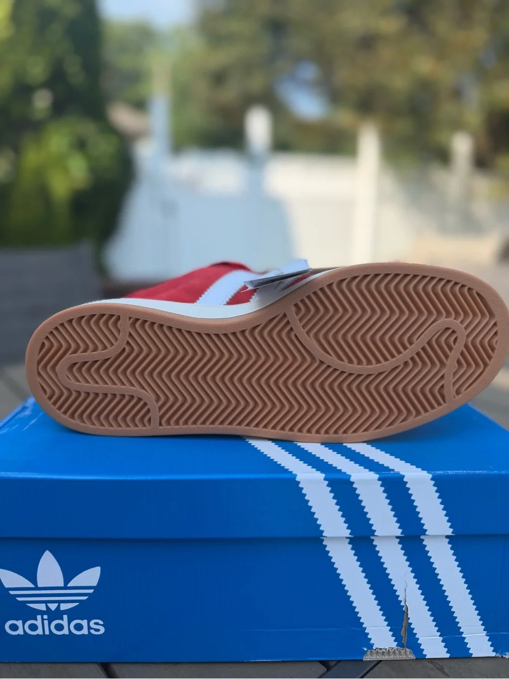 adidas Mens Campus Suede Sneakers in Red and White